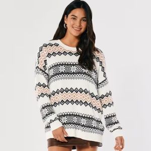Hollister Oversized Fair Isle Sweater Large